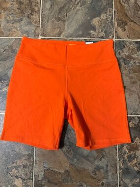 High-Rise Women's Bike Shorts in Bright Orange